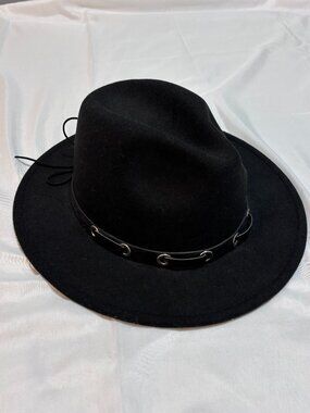 PrettyLittleThing Black Western Flat Brim Cowgirl Rancher Hat One Size